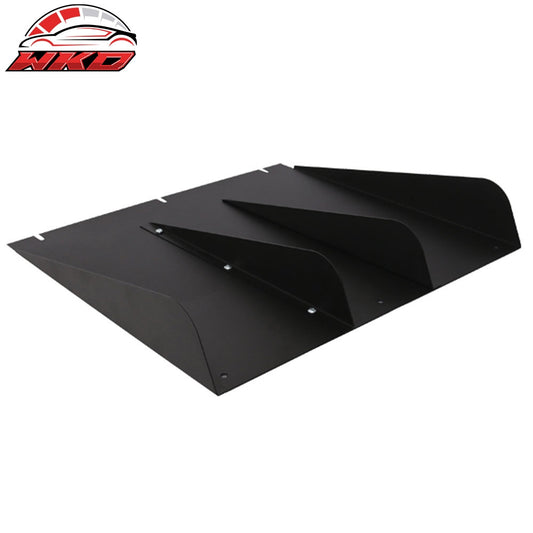 Wholesale 22"x21" Universal Rear Bumper Diffuser Canards 4 Shark Fins Matte Black Aluminum