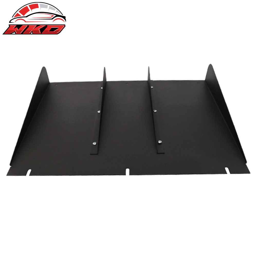22"x21" Universal Rear Bumper Diffuser Canards 4 Shark Fins Matte Black Aluminum