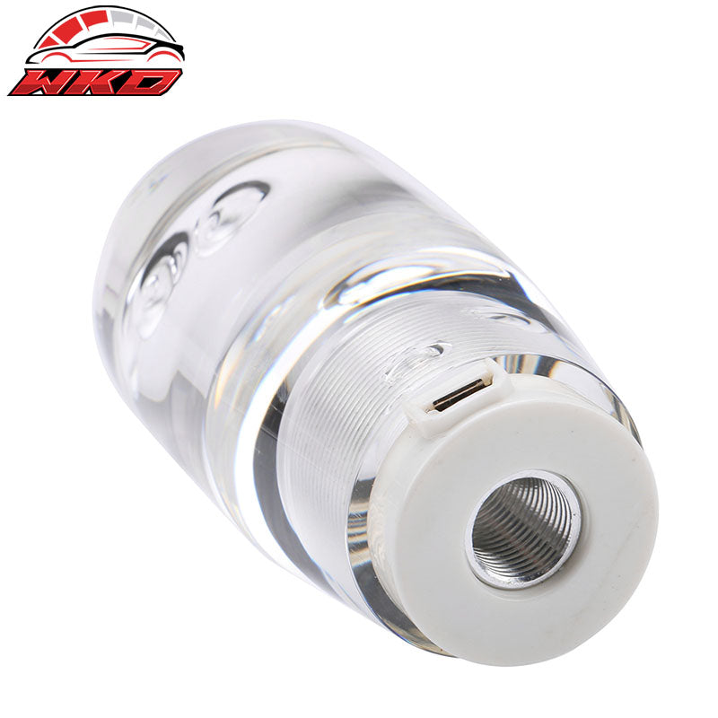 LED RGB Shift Knob 10mm Transparent Bubble Manual Shifter W/ Thread Adapters