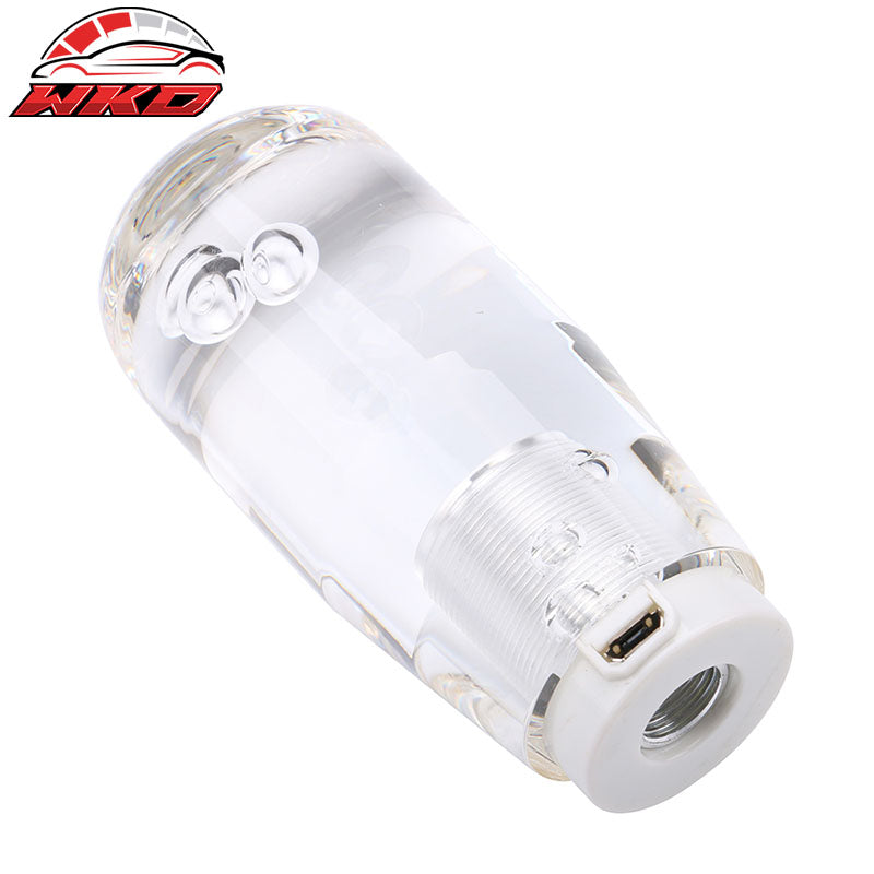 LED RGB Shift Knob 10mm Transparent Bubble Manual Shifter W/ Thread Adapters