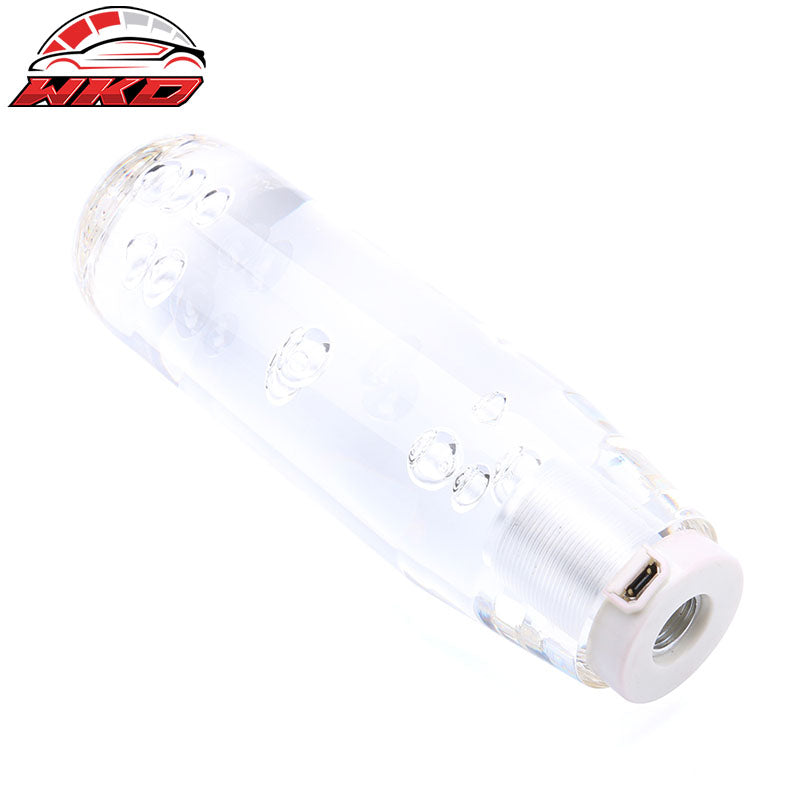 LED RGB Shift Knob 15mm Transparent Bubble Manual Shifter W/ Thread Adapters