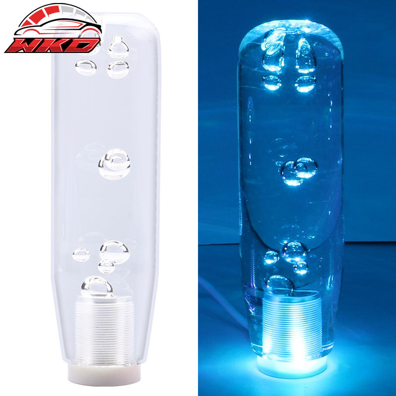 LED RGB Shift Knob 15mm Transparent Bubble Manual Shifter W/ Thread Adapters