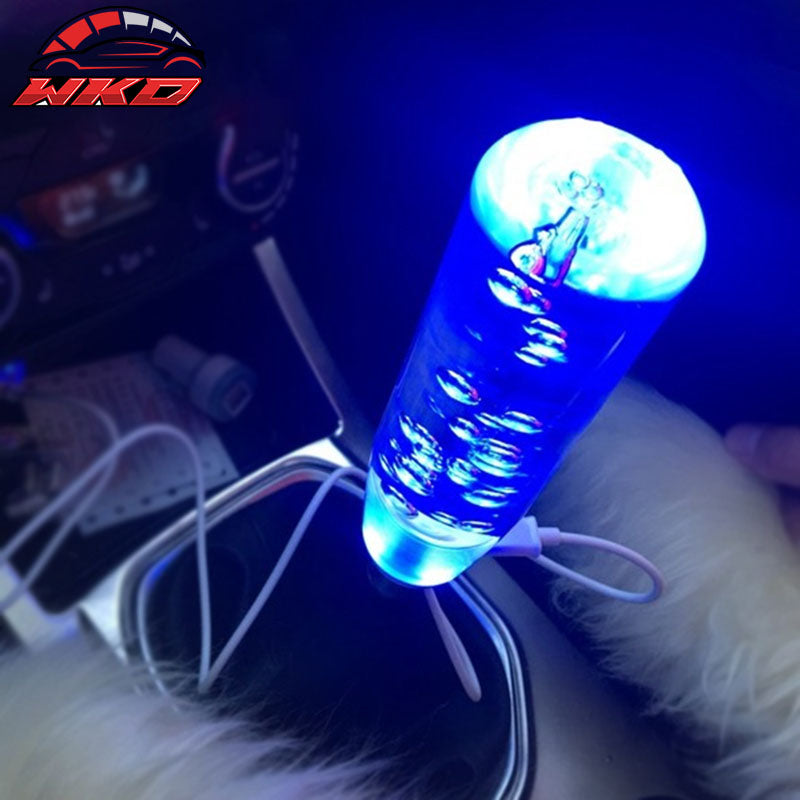 Universal Crystal Bubble LED Shift knob Shifter Head Manual Gear Shifter Cover