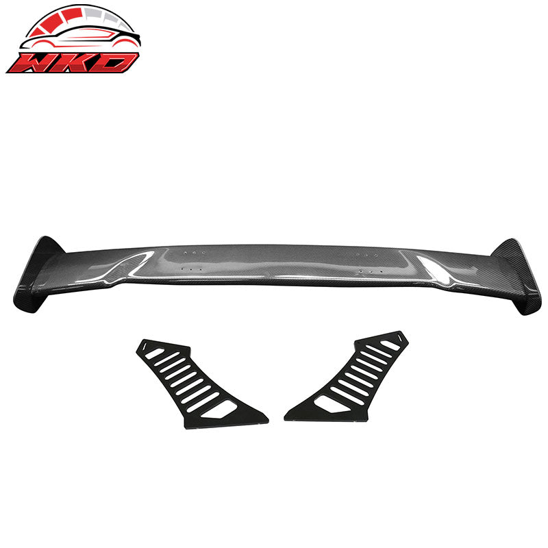 Universal 57" JDM Racing GT RS Carbon Fiber Trunk Spoiler V2 Side Plates V3 Legs