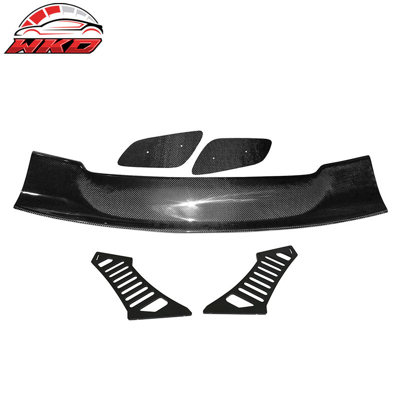 Universal 57" JDM Racing GT RS Carbon Fiber Trunk Spoiler V2 Side Plates V3 Legs