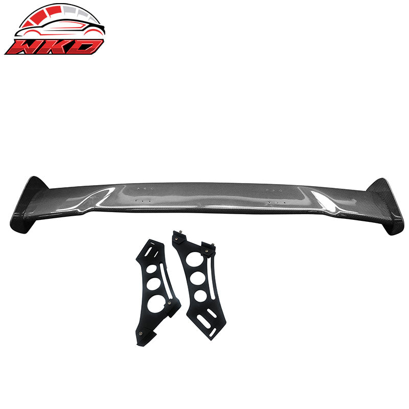 Universal 57" JDM Racing GT RS Carbon Fiber Trunk Spoiler V2 Side Plates V5 Legs