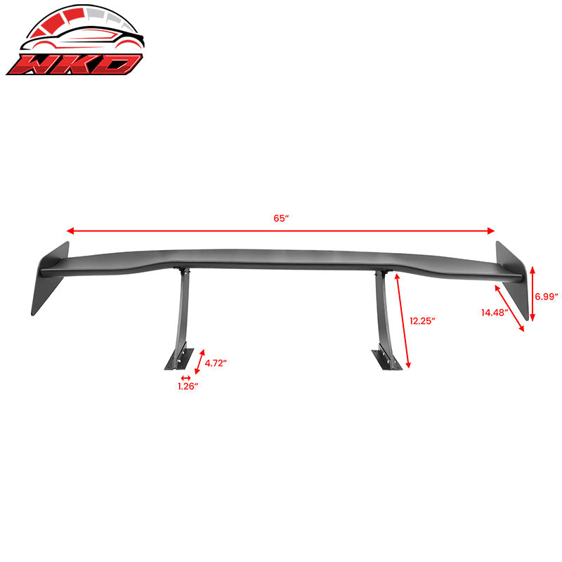 Universal 65" GT Trunk Spoiler Adjustable Rear Racing Wing (V4A Leg + V4D Plate)