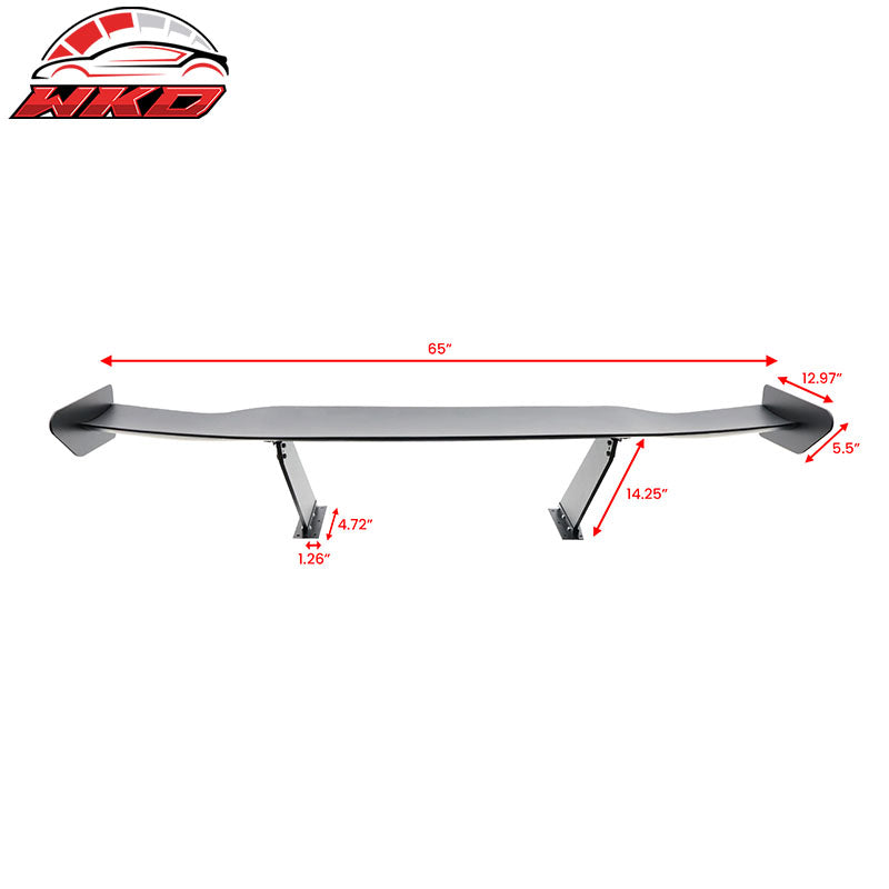 Universal 65" GT Trunk Spoiler Adjustable Rear Racing Wing (V4D Leg + V4A Plate)