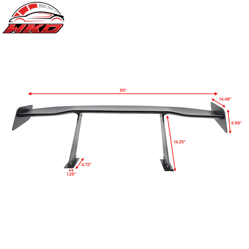 Universal 65" GT Trunk Spoiler Adjustable Rear Racing Wing (V4D Leg + V4D Plate)
