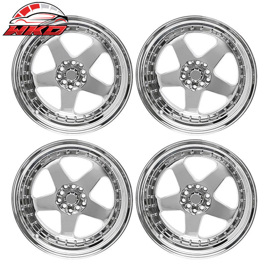 Wholesale (4) 18X10 +30 5X100 / 5X114.3 Step Lip 5 Spoke Wheels Rims Kit Accessories