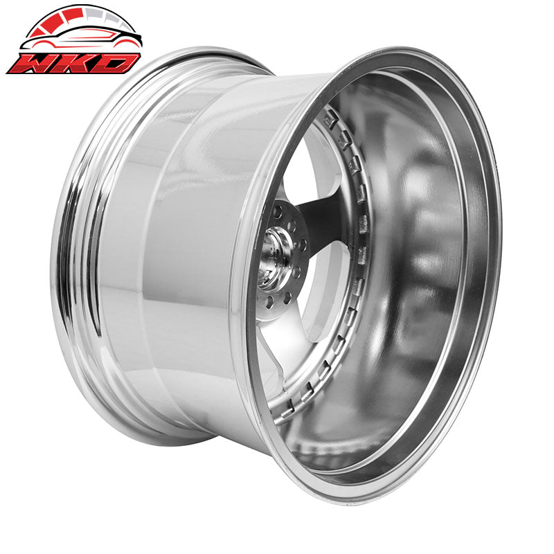 (4) 18X9.0 +30 5X100 / 5X114.3 Step Lip 5 Spoke Wheels Rim Replacement - Chrome