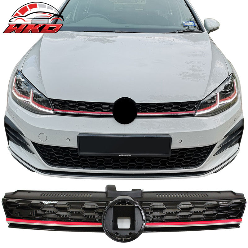Fits 17-19 VW Golf MK7 7.5 GTI Style Front Bumper Cover w/ Fog Lights Grille