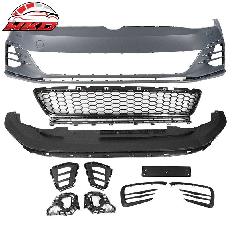 Wholesale 17-19 VW Golf MK7 7.5 GTI Style Front Bumper Cover Kit w/ Fog Lights Grille
