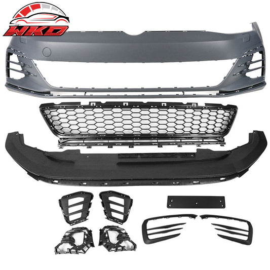 Wholesale 17-19 VW Golf MK7 7.5 GTI Style Front Bumper Cover Kit w/ Fog Lights Grille