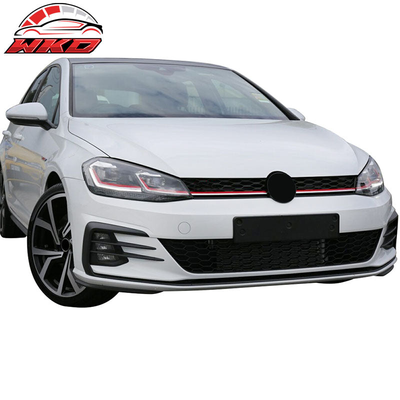 Fits 17-19 VW Golf MK7 7.5 GTI Style Front Bumper Cover Kit w/ Fog Lights Grille
