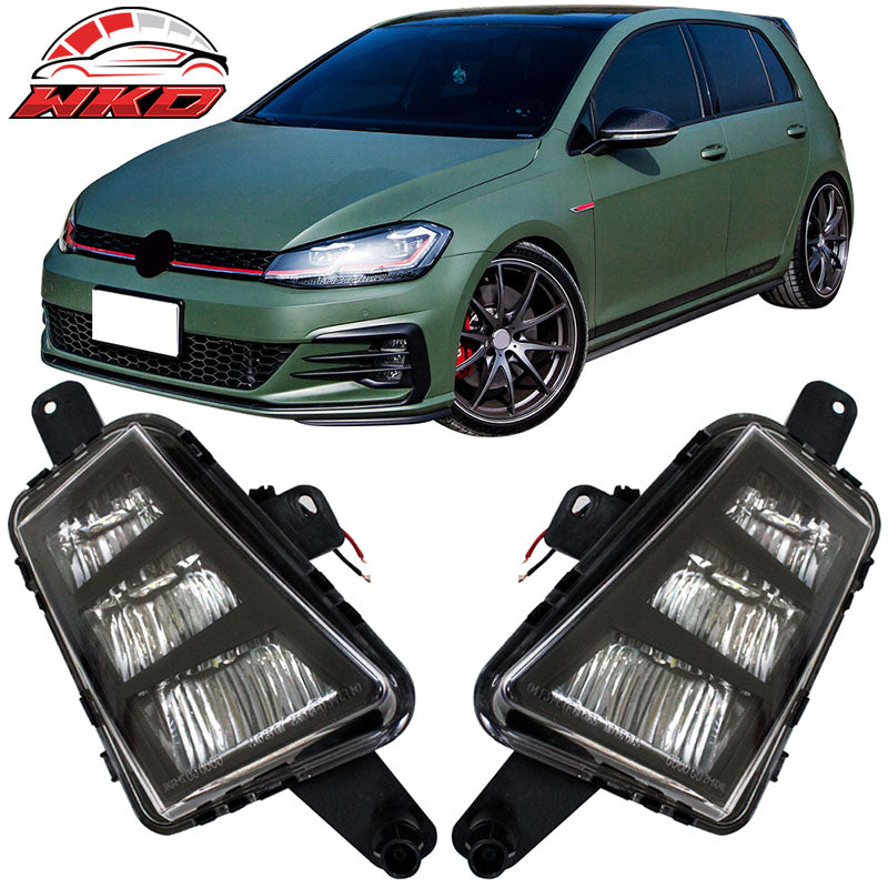 Fits 17-19 VW Golf MK7 7.5 GTI Style Front Bumper Cover Kit w/ Fog Lights Grille