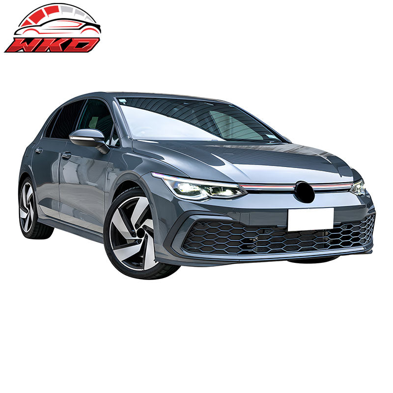 Fits 22-24 Volkswagen Golf 8 MK8 GTI Style Front &Rear Bumper Cover +Side Skirts