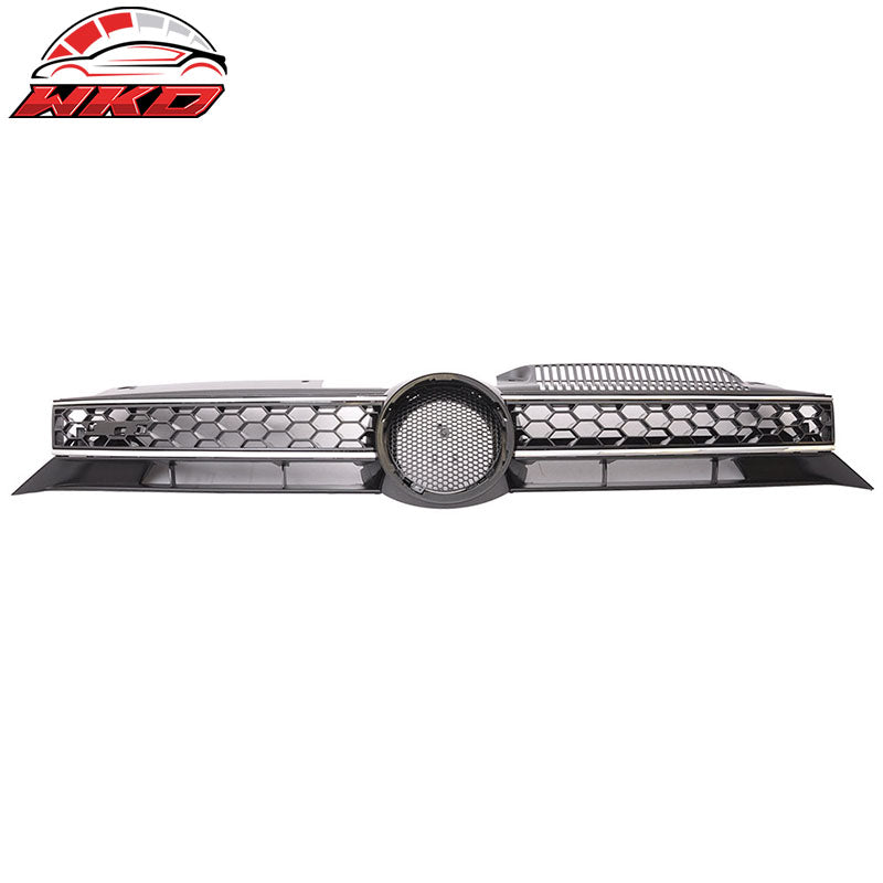 Wholesale 10-14 VW Golf MK6 Mesh GTI Style Black Chrome Front Grille Logo Base - ABS