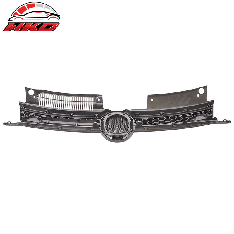 Fits 10-14 VW Golf MK6 Mesh GTI Style Black Chrome Front Grille Logo Base - ABS