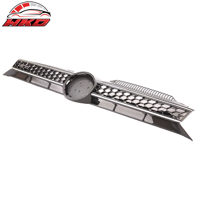 Fits 10-14 VW Golf MK6 Mesh GTI Style Black Chrome Front Grille Logo Base - ABS