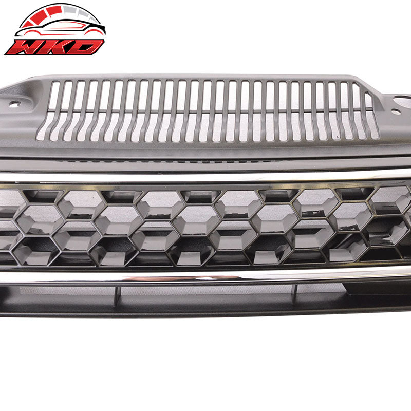 Fits 10-14 VW Golf MK6 Mesh GTI Style Black Chrome Front Grille Logo Base - ABS