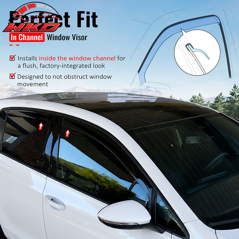 Fits 22-26 Volkswagen MK8 Golf GTI Golf R In-Channel Window Visors Deflectors PC