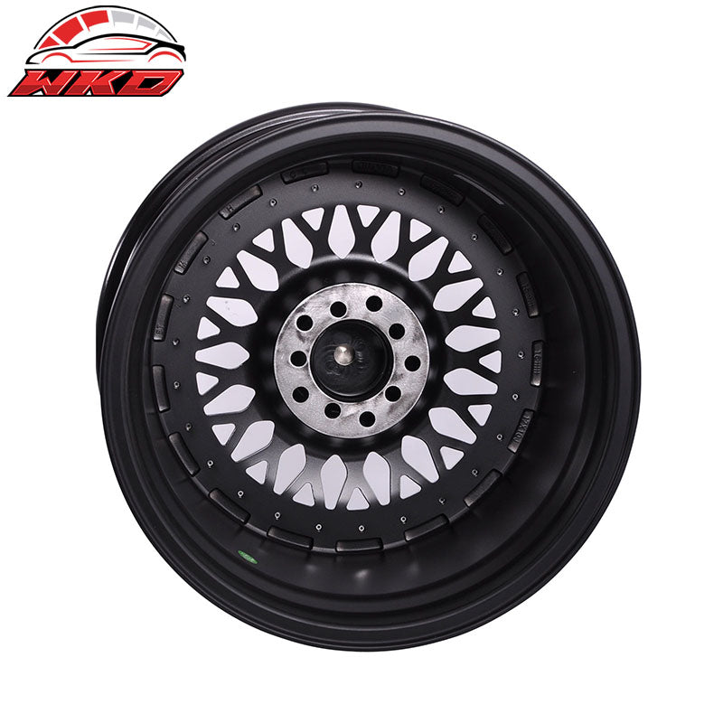 (2) 17X8.5 +25 5X100 / 5X114.3 Step Lip Deep Dish Mesh Wheels Rim (Acura Chevy)