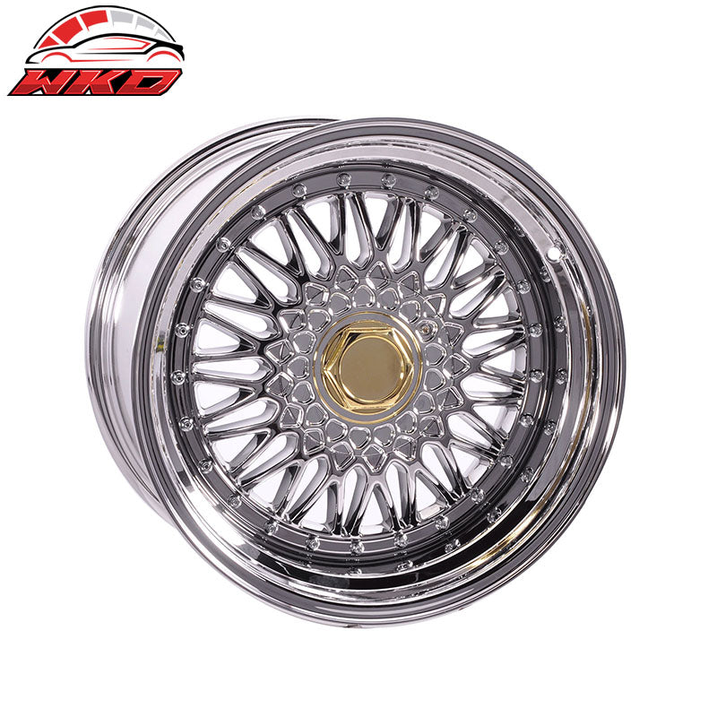 (2) 17X10 +25 5X100 / 5X114.3 Step Lip Deep Dish Mesh Wheels Rim (Acura Dodge)