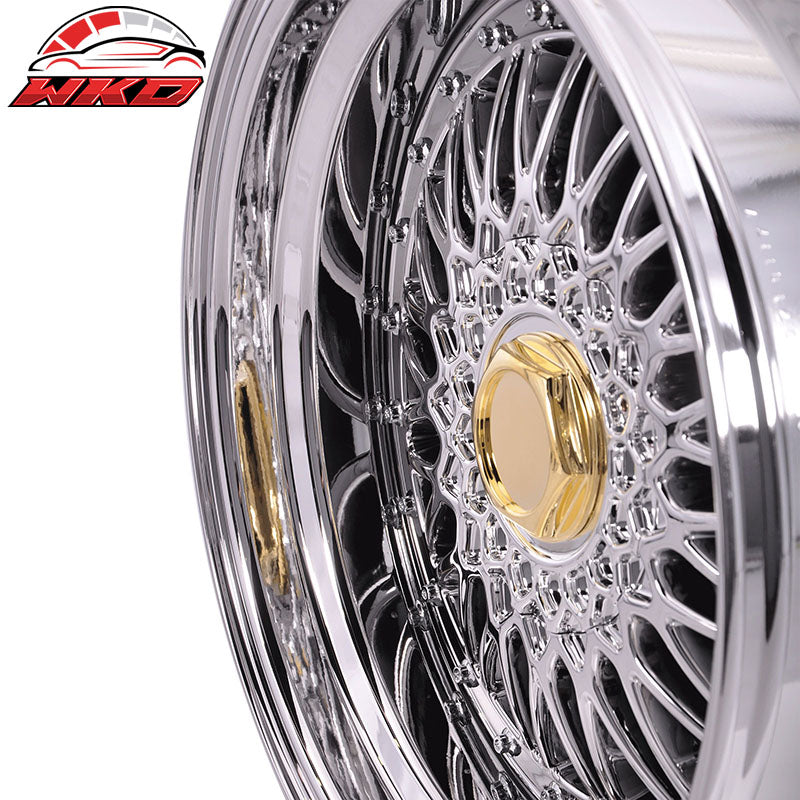 (2) 17X10 +25 5X100 / 5X114.3 Step Lip Deep Dish Mesh Wheels Rim (Acura Dodge)