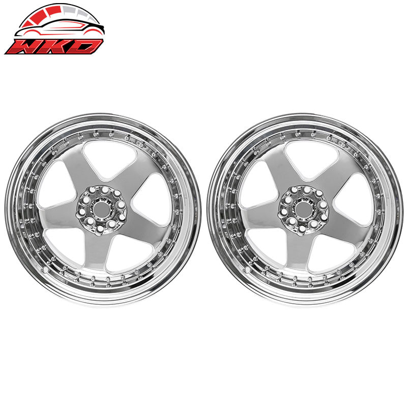 Wholesale (2) 18X10 +30 5X100 / 5X114.3 Step Lip 5 Spoke Wheels Rim Kit Replacement