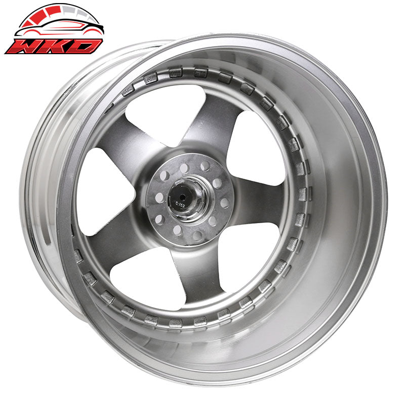 (2) 18X10 +30 5X100 / 5X114.3 Step Lip 5 Spoke Wheels Rim Kit Replacement