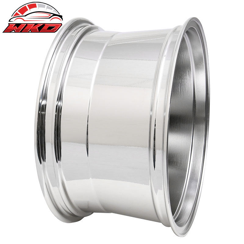 (2) 18X10 +30 5X100 / 5X114.3 Step Lip 5 Spoke Wheels Rims Kit - Chrome